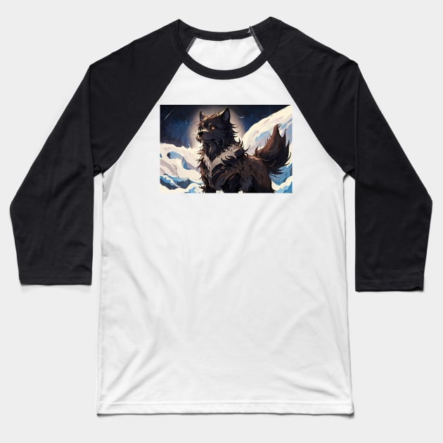 Doggo In The Snow Baseball T-Shirt by VoidXedis